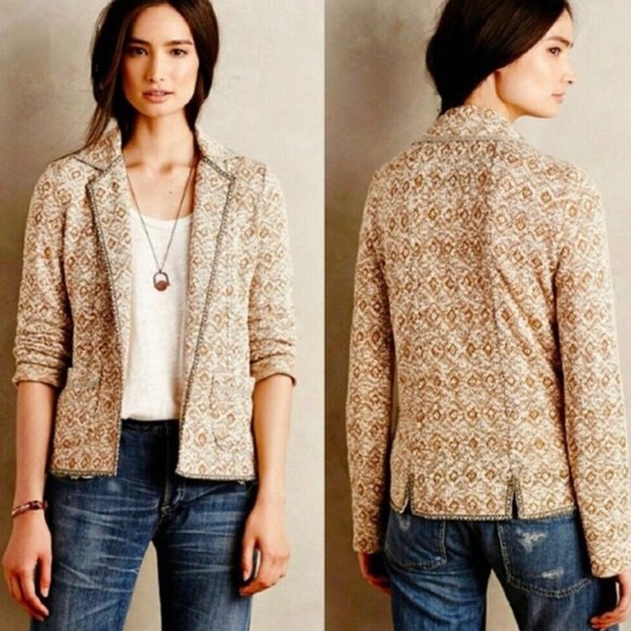 Anthropologie Jackets & Blazers - ANTHROPOLOGIE Paracas Knit Jacquard Blazer {A9}